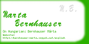 marta bernhauser business card