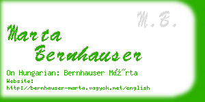 marta bernhauser business card